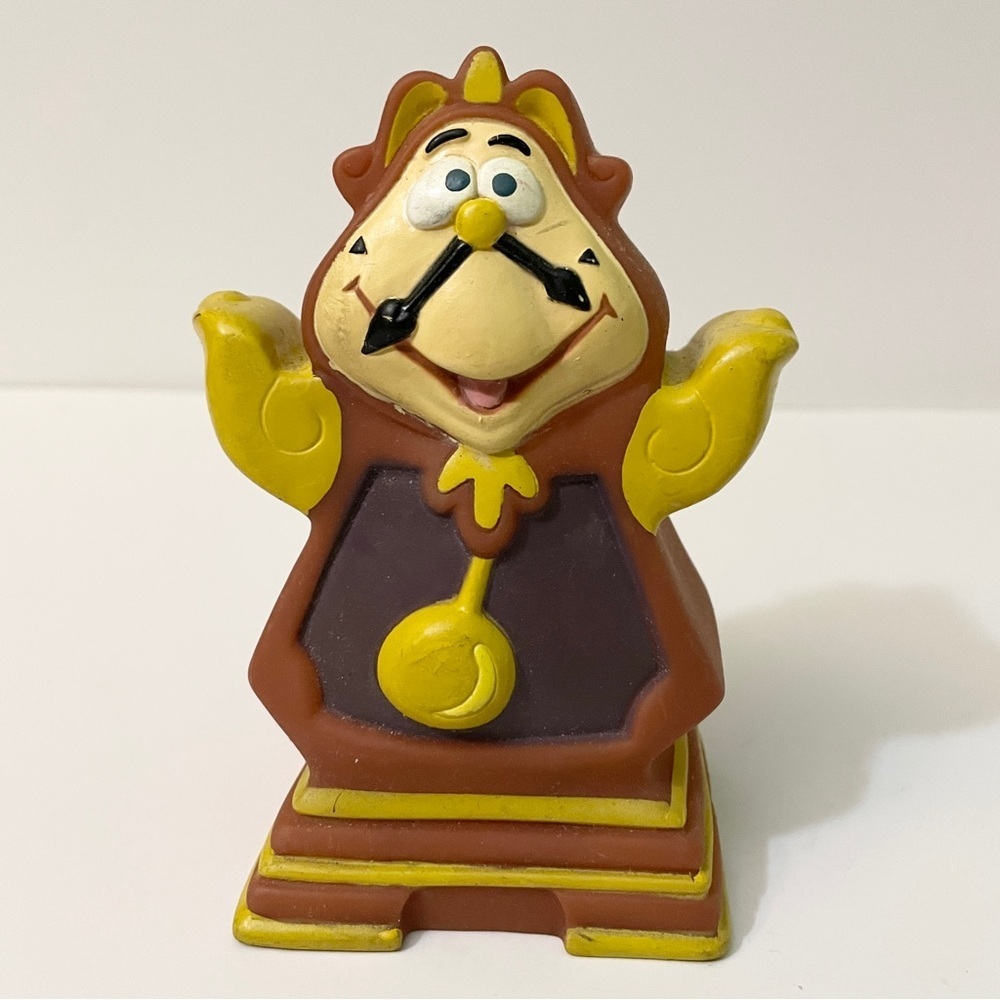 Vintage Disneys Beauty And The Beast 1992 Hand Puppet Figure Cogsworth Vinyl